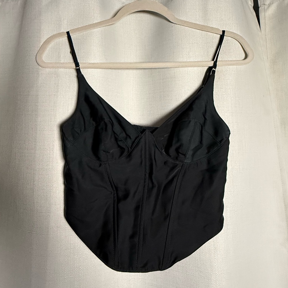 Urban Outfitters Black Karissa Bustier Corset Top Size Medium - Picture 2 of 9